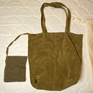 Toms Olive Suede Tote Bag